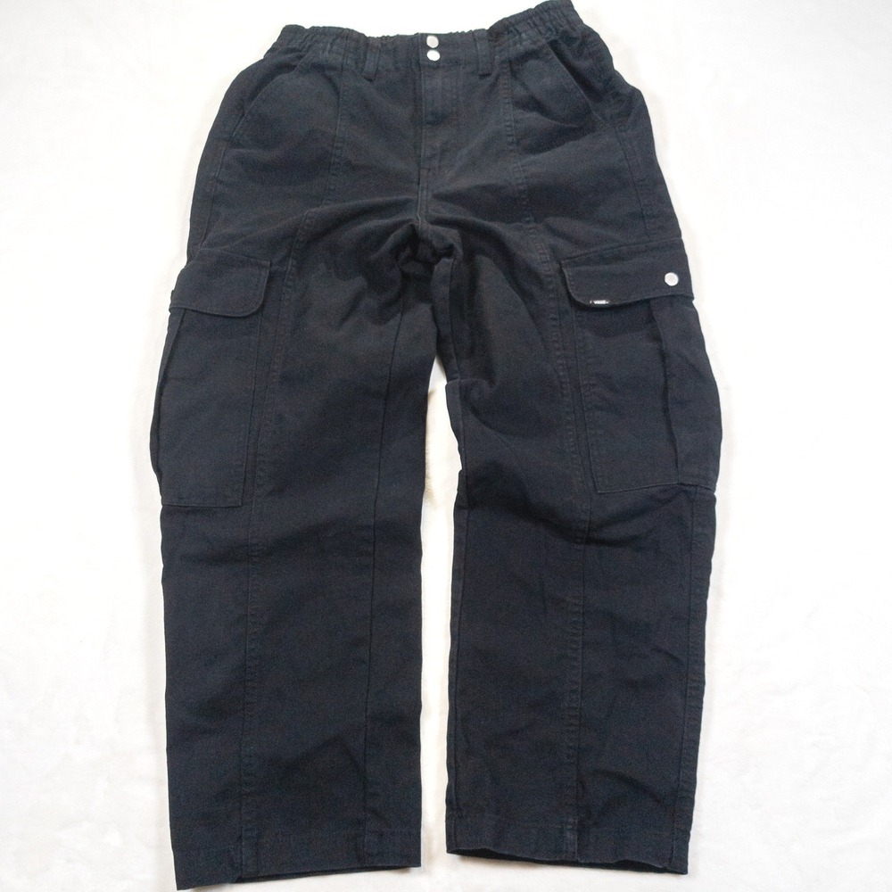 Vans Cargo Pants Women Medium Black Canvas Skater Y2K Workwear Utility Gorpcore
